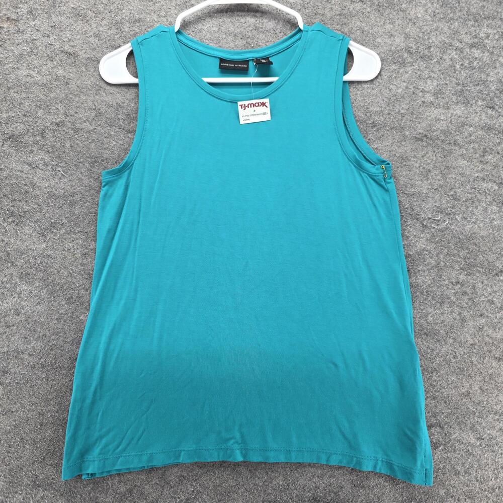 Adrienne Vittadini Tank Womens M Blue Basic Crew Neck Modal Jersey Stretch